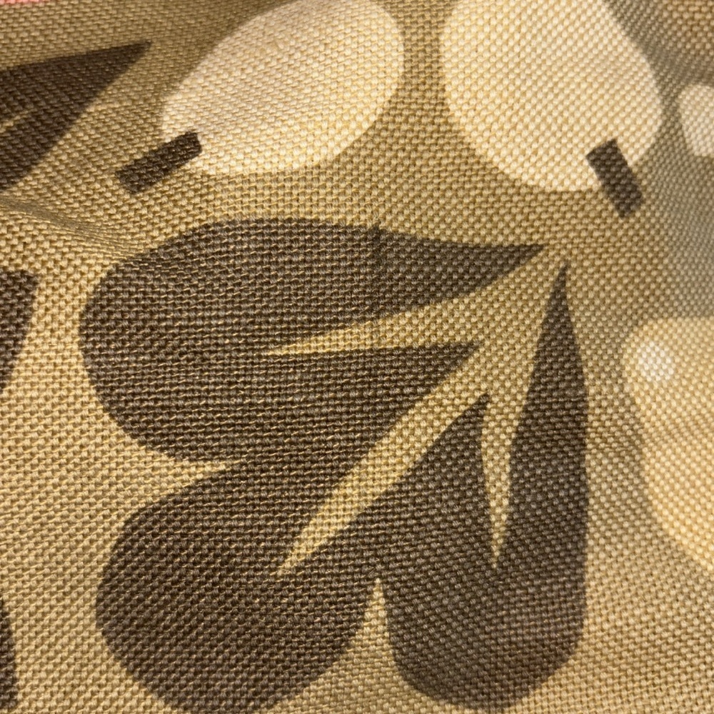 GAP PINK/PEACH/TAN/BROWN CANVAS BAG VEGAN LEATHER HANDLES ADORABLE PRELOVED - Picture 5 of 8